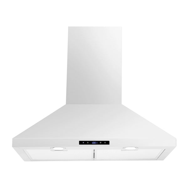 Matte White Wall Mounted Pyramid Range Hood W 500 Cfm