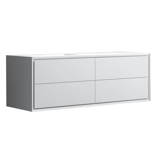 60'' SUSPENDED VANITY 4 DRAWERS matte white