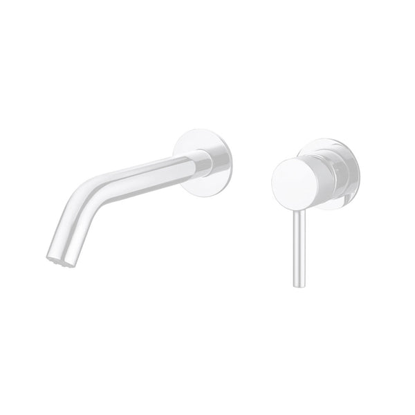 Matte white single handle wall mounted lavatory faucet