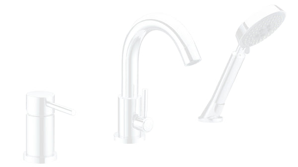 Matte White Modern Round Pcs Bath Tub Faucet