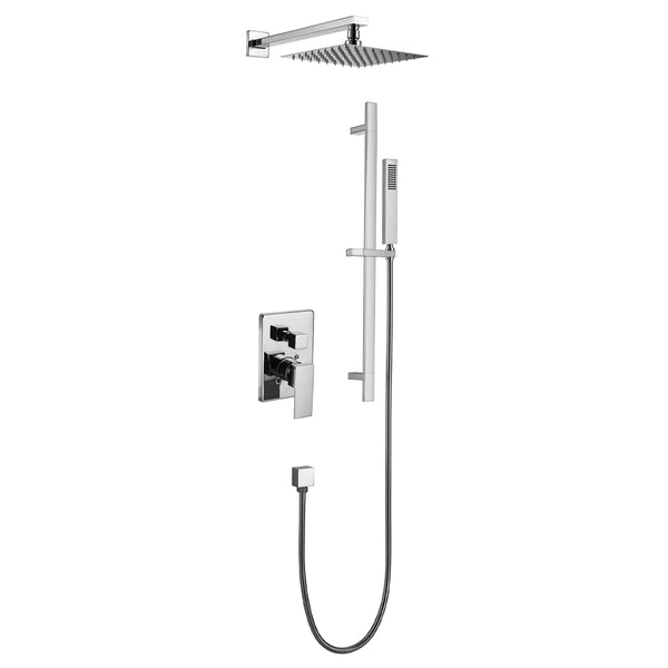 Shower kit: Rain shower and hand shower in chrome