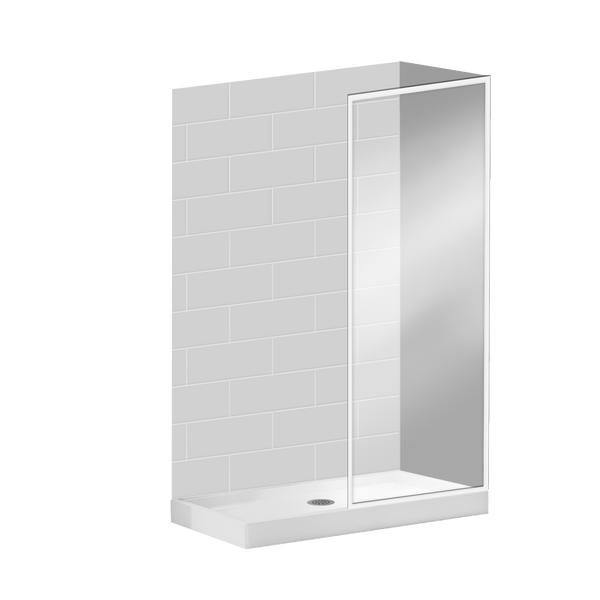 MATTE WHITE FIXED SHOWER PANEL 36''x 79''